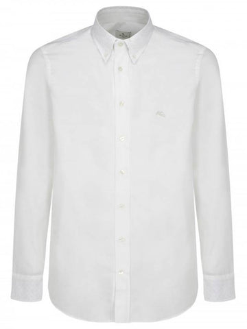 logo long sleeve shirt white - ETRO - BALAAN.