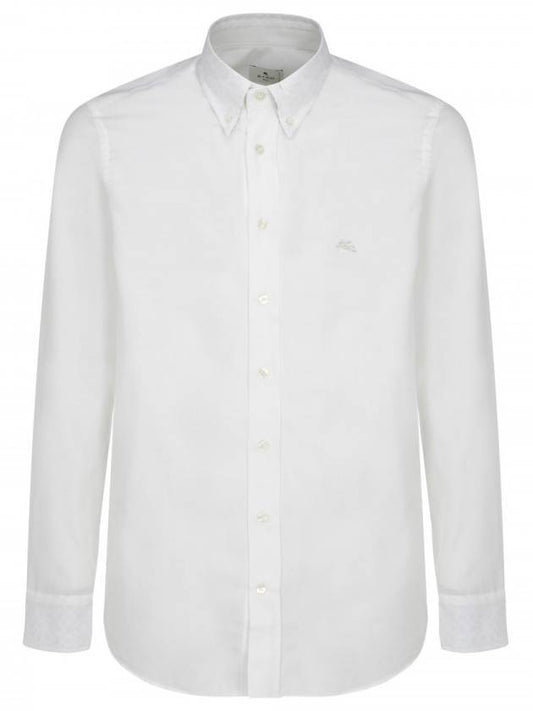 logo long sleeve shirt white - ETRO - BALAAN 1