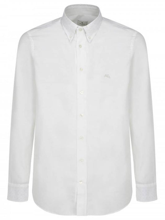 Logo Long Sleeve Shirt White - ETRO - BALAAN 1