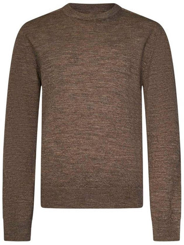 Elbow Patch Crew Neck Knit Top Hazelnut - MAISON MARGIELA - BALAAN 1