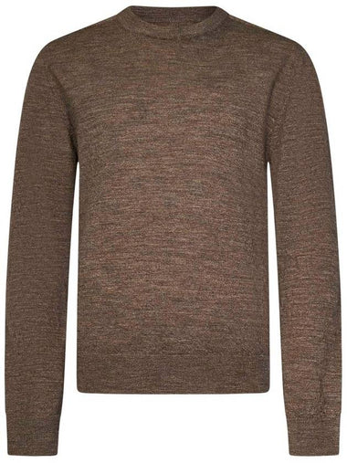 Elbow Patch Crew Neck Knit Top Hazelnut - MAISON MARGIELA - BALAAN 1