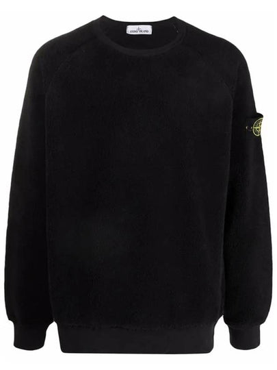 Wappen Patch Shearling Sweatshirt Black - STONE ISLAND - BALAAN 2