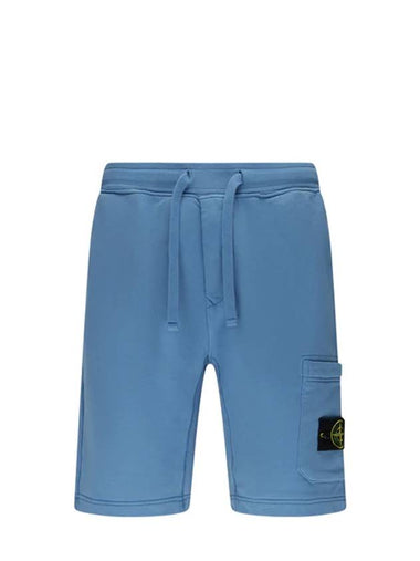 Wappen Patch  Fleece Bermuda Shorts Mid Blue - STONE ISLAND - BALAAN 1