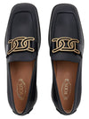 Kate Metal Chain Leather Loafers Black - TOD'S - BALAAN 7