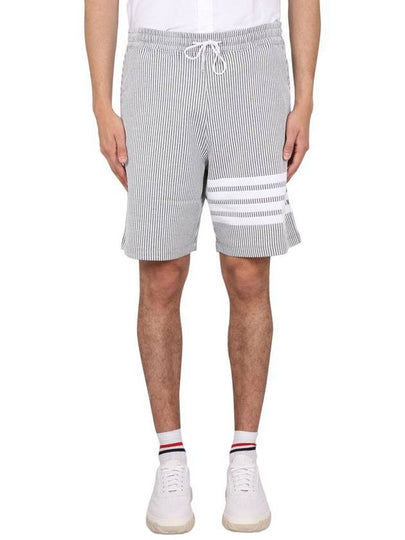 Seersucker Loopback 4-Bar Sweat Shorts Light Grey - THOM BROWNE - BALAAN 2