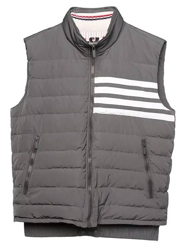 4 Bar Poly Twill Down Vest Grey - THOM BROWNE - BALAAN 9