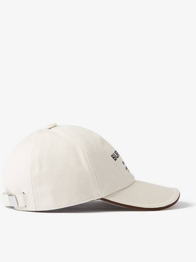 Horseferry Motif Cotton Canvas Ball Cap Ivory - BURBERRY - BALAAN 4