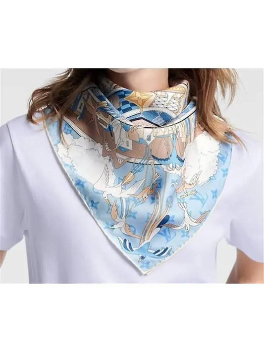 LV Journey Square 90 Scarf Blue - LOUIS VUITTON - BALAAN 2