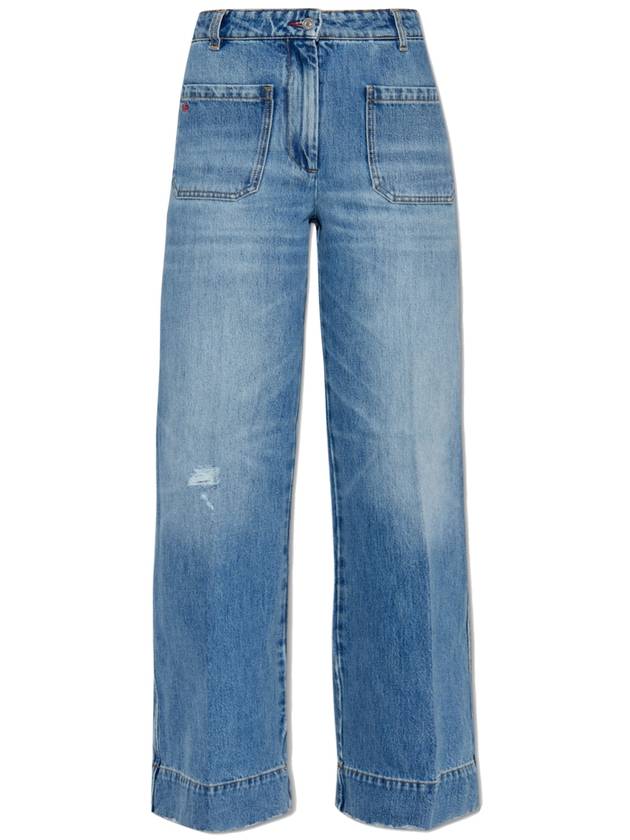 Victoria Beckham Jeans With Logo, Women's, Blue - VICTORIA BECKHAM - BALAAN 1