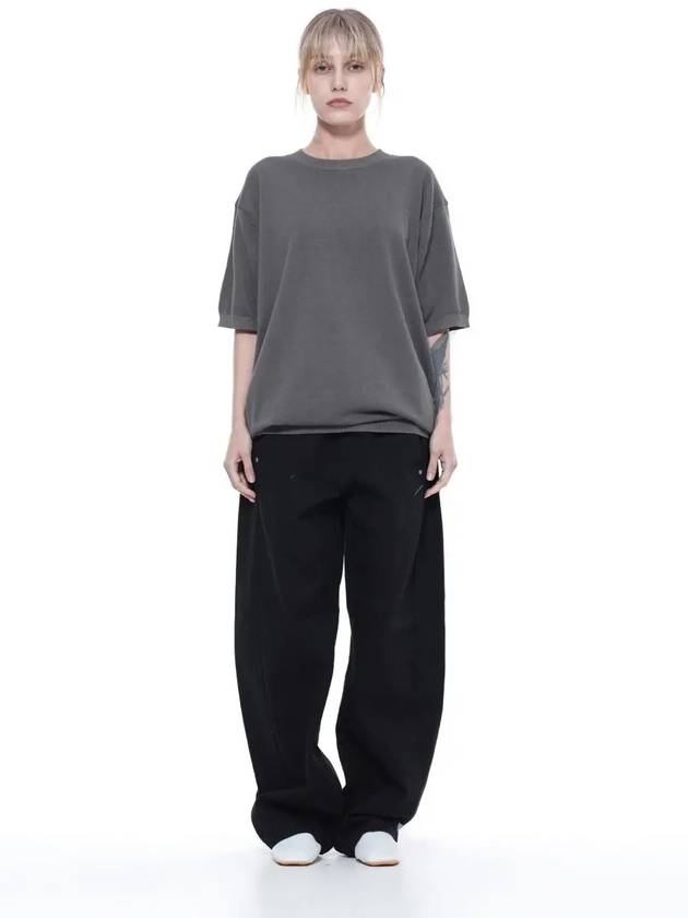 Women s LBRHK CH Linen Basic Round Half Knit Charcoal - CHANCE'S NOI - BALAAN 4