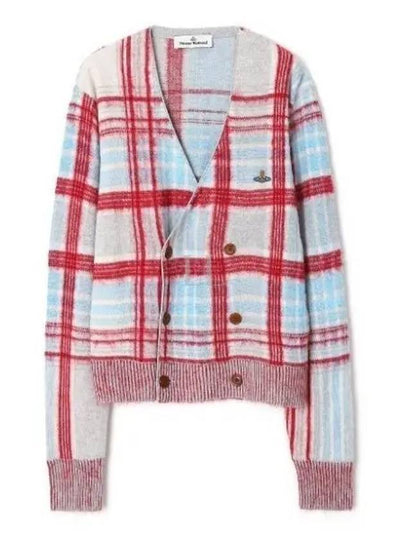 Madras Check Crop Cardigan - VIVIENNE WESTWOOD - BALAAN 2