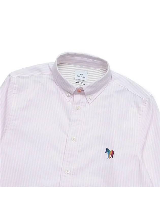 Zebra Motif Long Sleeve Shirt Light Pink - PAUL SMITH - BALAAN 4