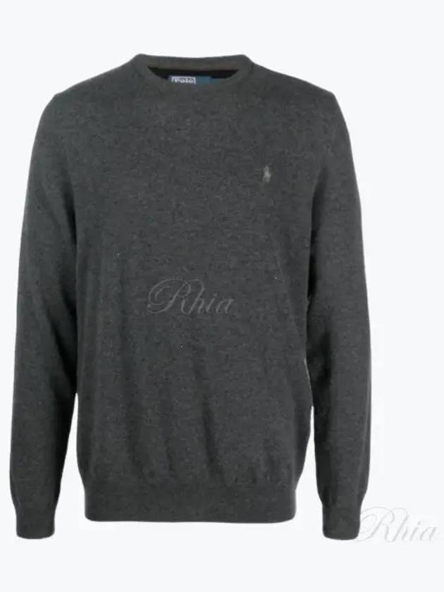 Logo Basic Pullover Knit Top Dark Grey - POLO RALPH LAUREN - BALAAN 2