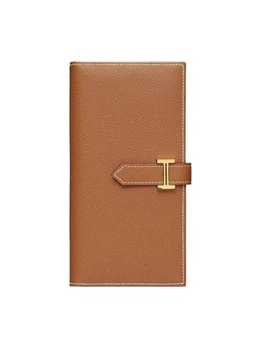 Bearn Leather Long Wallet Brown - HERMES - BALAAN 1