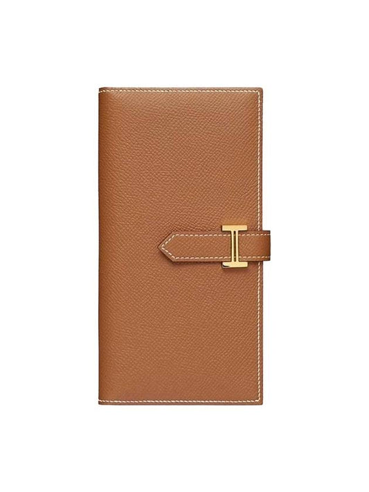 Bearn Leather Long Wallet Brown - HERMES - BALAAN 1