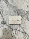 Classic Grained Shiny Calfskin Card Wallet White - CHANEL - BALAAN 5