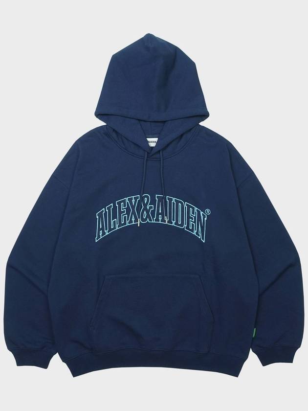 Big arch applique hoodie navy - ALEX&AIDEN - BALAAN 1