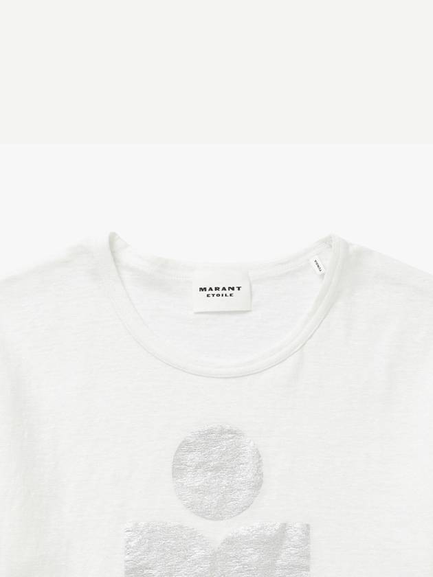 Etoile Koldi logo linen tshirt TS0004FA A1N10E20WH - ISABEL MARANT - BALAAN 3