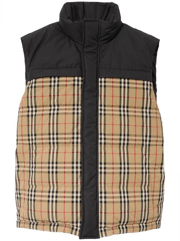 Check Panel Reversible Vest Beige - BURBERRY - BALAAN 7