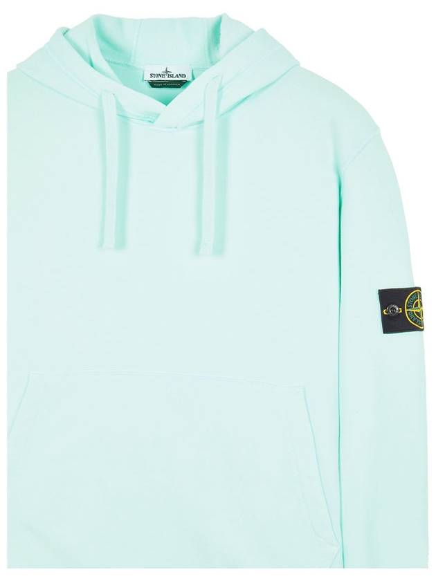 Wappen Patch Brushed Cotton Fleece Hoodie Light Green - STONE ISLAND - BALAAN 4