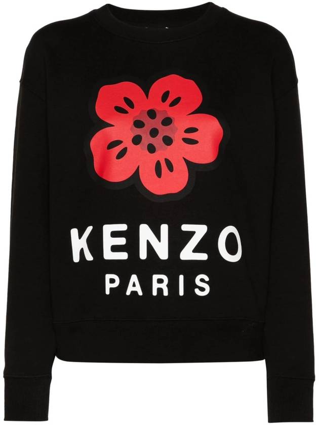 Boke Flower Cotton Sweatshirt Black - KENZO - BALAAN 2