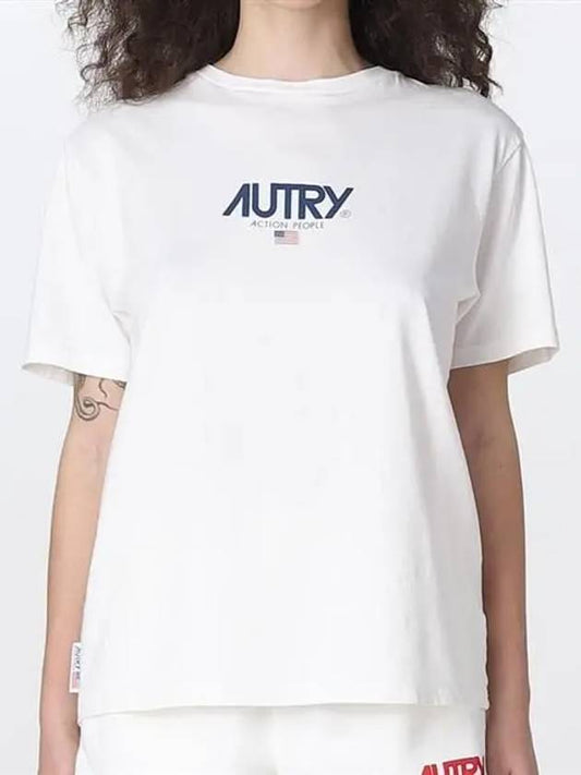 Iconic Logo Patch Short Sleeve T-Shirt White - AUTRY - BALAAN.