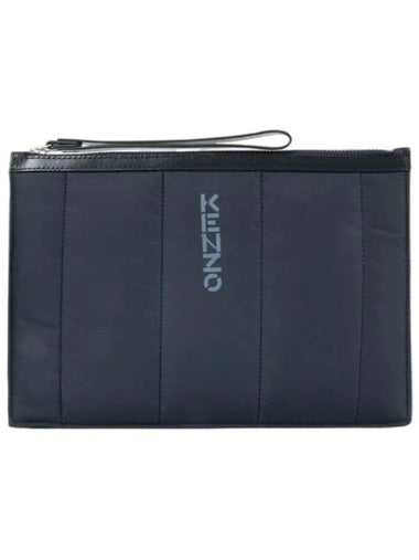 logo strap clutch bag navy - KENZO - BALAAN 1