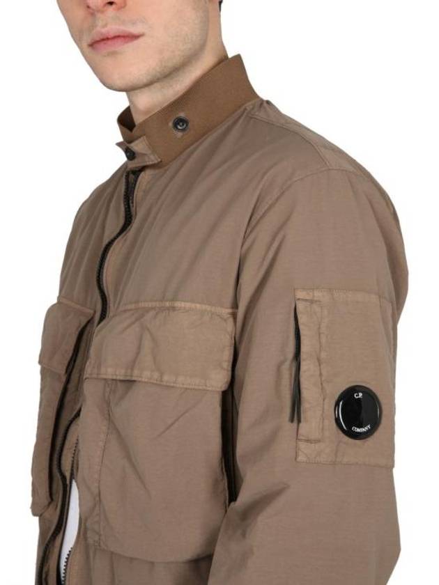 Flat Nylon Zip-Up Jacket Brown - CP COMPANY - BALAAN 5