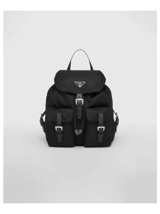 triangle logo Re-nylon small backpack black - PRADA - BALAAN.