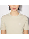 Face Patch Short Sleeve T-Shirt Beige - ACNE STUDIOS - BALAAN 5