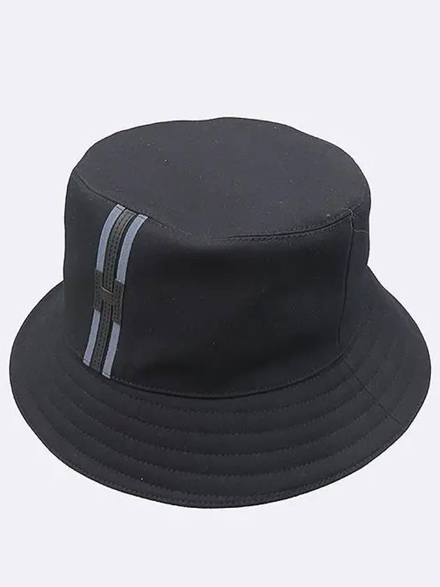 H242069N Noir color FRED H STRIPE bucket hat size 59 - HERMES - BALAAN 3