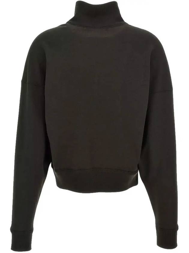 Ross Stand-Up Collar Short Cotton Sweatshirt Faded Black - ISABEL MARANT - BALAAN 4