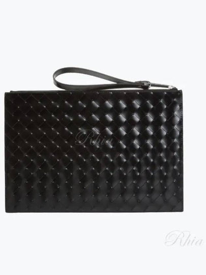 Intrecciato Medium Clutch Bag Black - BOTTEGA VENETA - BALAAN 2