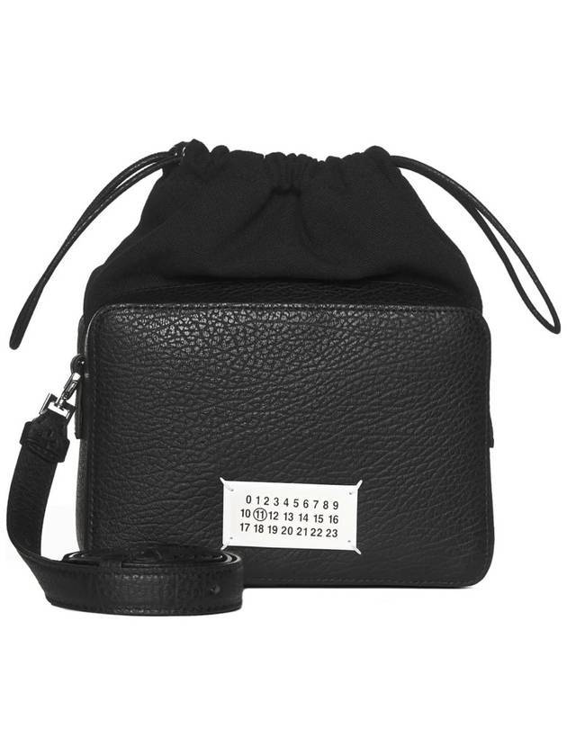 Logo Patch Leather Bucket Cross Bag Black - MAISON MARGIELA - BALAAN 1