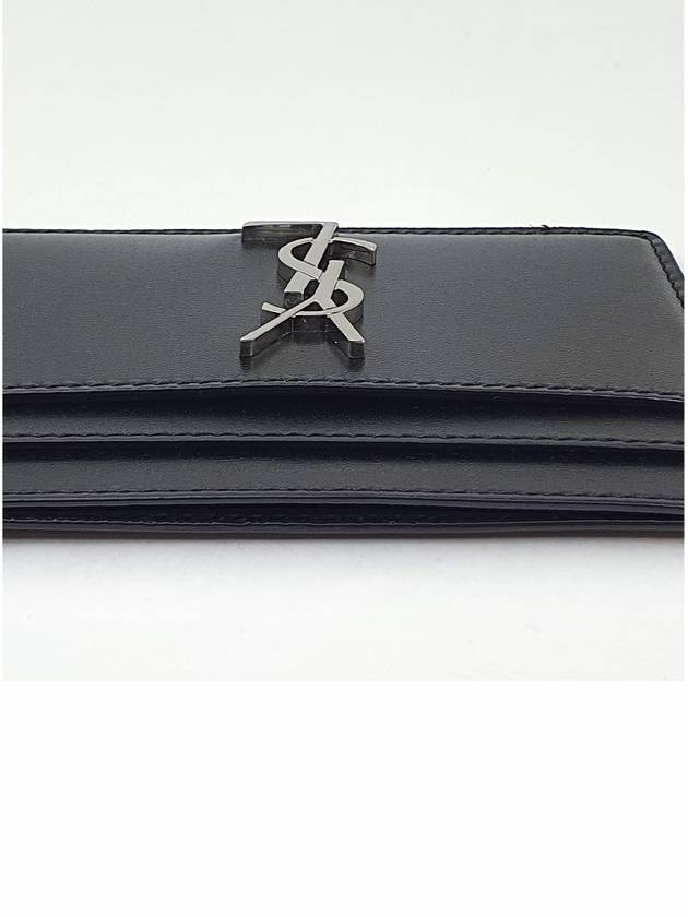 Monogram Card Case in Smooth Leather Black - SAINT LAURENT - BALAAN 9