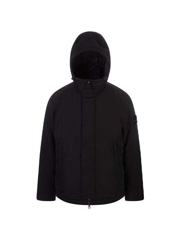 Techno Fabric Hooded Jacket Black - STONE ISLAND - BALAAN 2