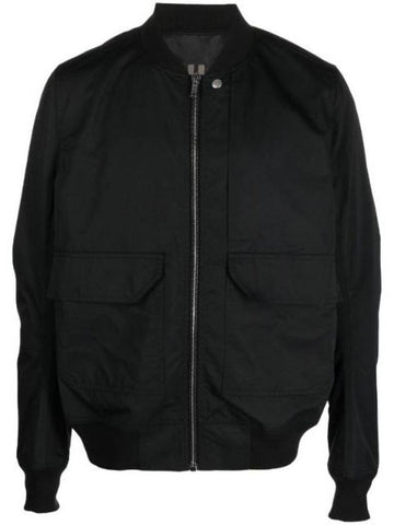 Men's Flap Pocket Cotton Bomber Jacket Black - RICK OWENS - BALAAN 1