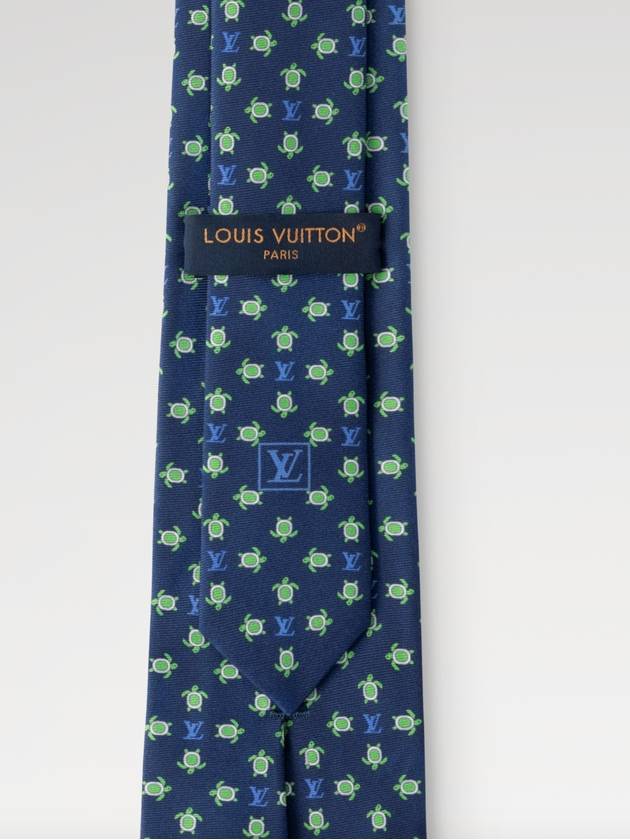 Tie Monogram LV Turtle Silk Navy M94858 - LOUIS VUITTON - BALAAN 3