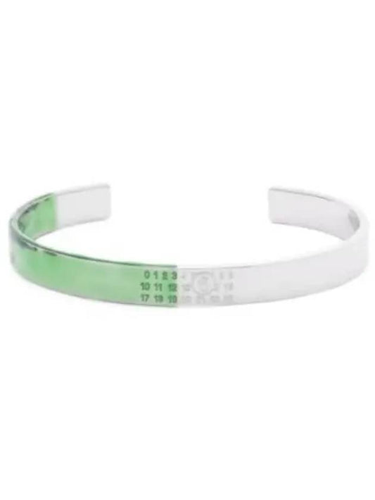 Numeric Engraved Cuff Bracelet Green Silver - MAISON MARGIELA - BALAAN 2