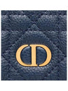 Caro XS Supple Cannage Calfskin Card Wallet Deep Ocean Blue - DIOR - BALAAN 6