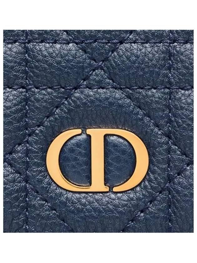 Caro XS Supple Cannage Calfskin Card Wallet Deep Ocean Blue - DIOR - BALAAN 6