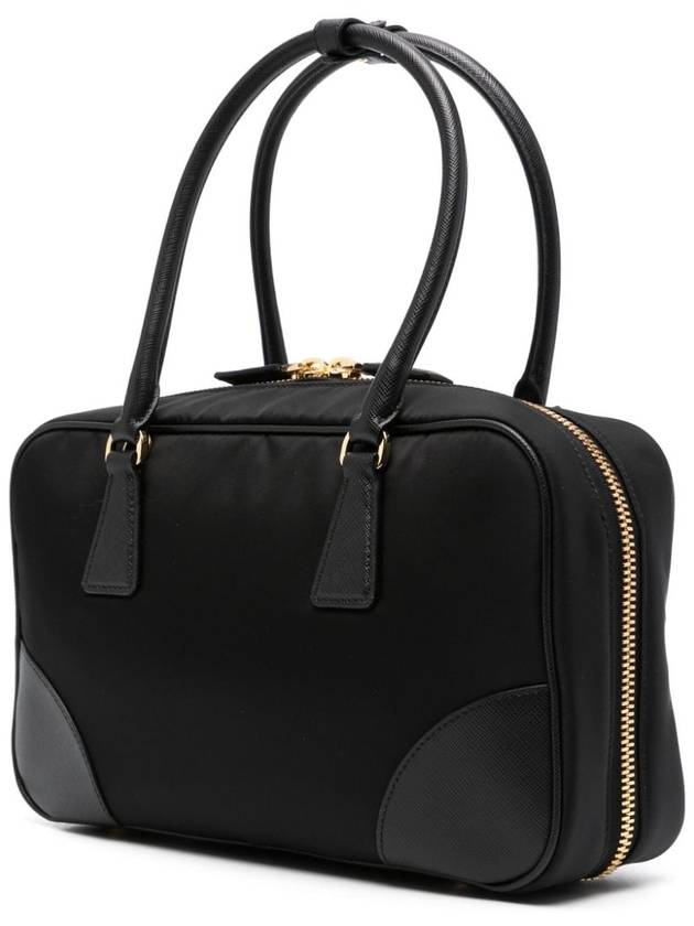 Re-Edition 1978 Re-Nylon Saffiano Leather Medium Tote Bag Black - PRADA - BALAAN 4