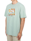 Surfing Foxes Logo Print Short Sleeve T-Shirt Sky Blue - MAISON KITSUNE - BALAAN 3