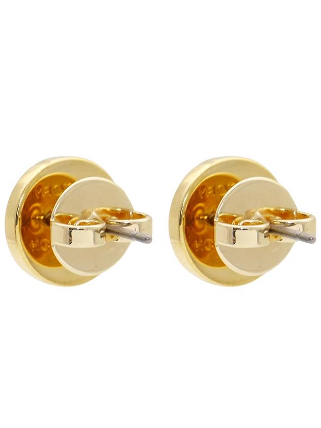 Kira Enamel Circle Stud Earrings Black Gold - TORY BURCH - BALAAN 5