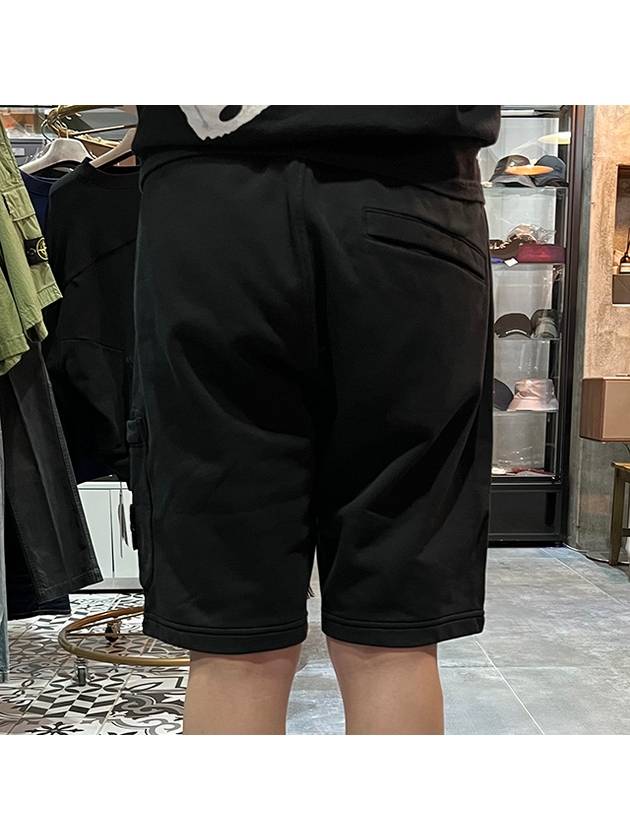 Fleece Bermuda Shorts Black - STONE ISLAND - BALAAN 6