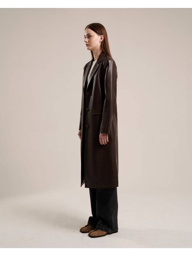 Vegan leather long coat - TUDE - BALAAN 4