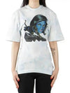 Women's Printed Short Sleeve T-Shirt Light Blue - OFF WHITE - BALAAN 2