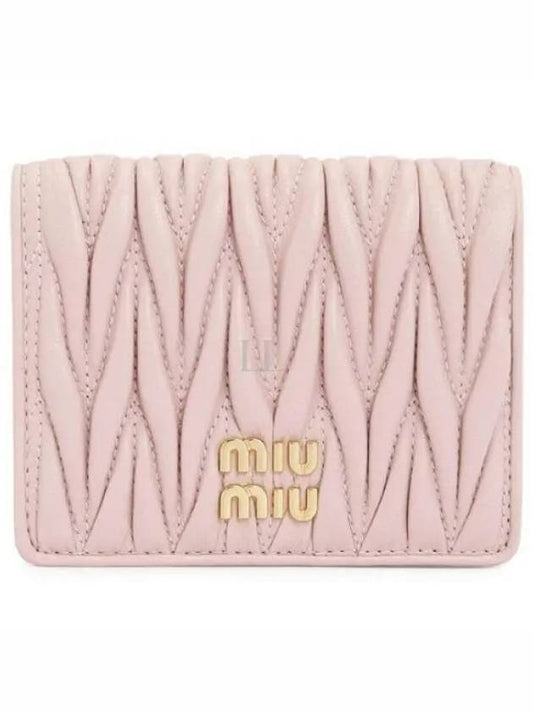 Matelasse Leather Half Wallet Alabaster Pink - MIU MIU - BALAAN 2