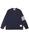 Engineered 4 Bar Medium Weight Jersey Oversized Long Sleeved T-Shirt Navy - THOM BROWNE - BALAAN 2