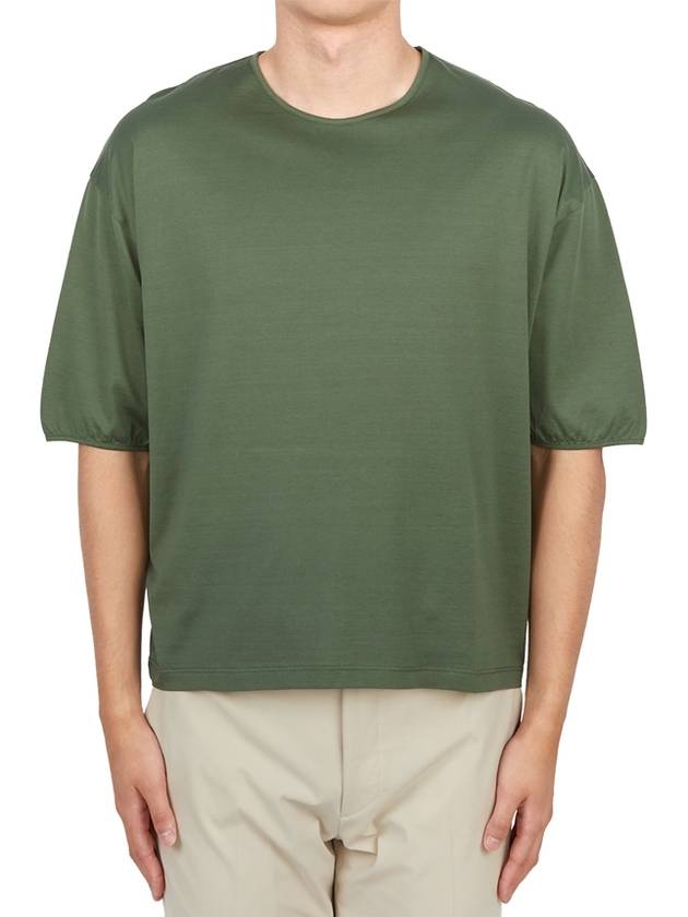 Mercerised Jersey Short Sleeve T-Shirt Green - LEMAIRE - BALAAN 2